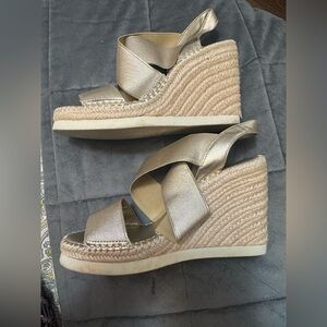 Vince Camuto Metallic Gold Wedge Espadrilles